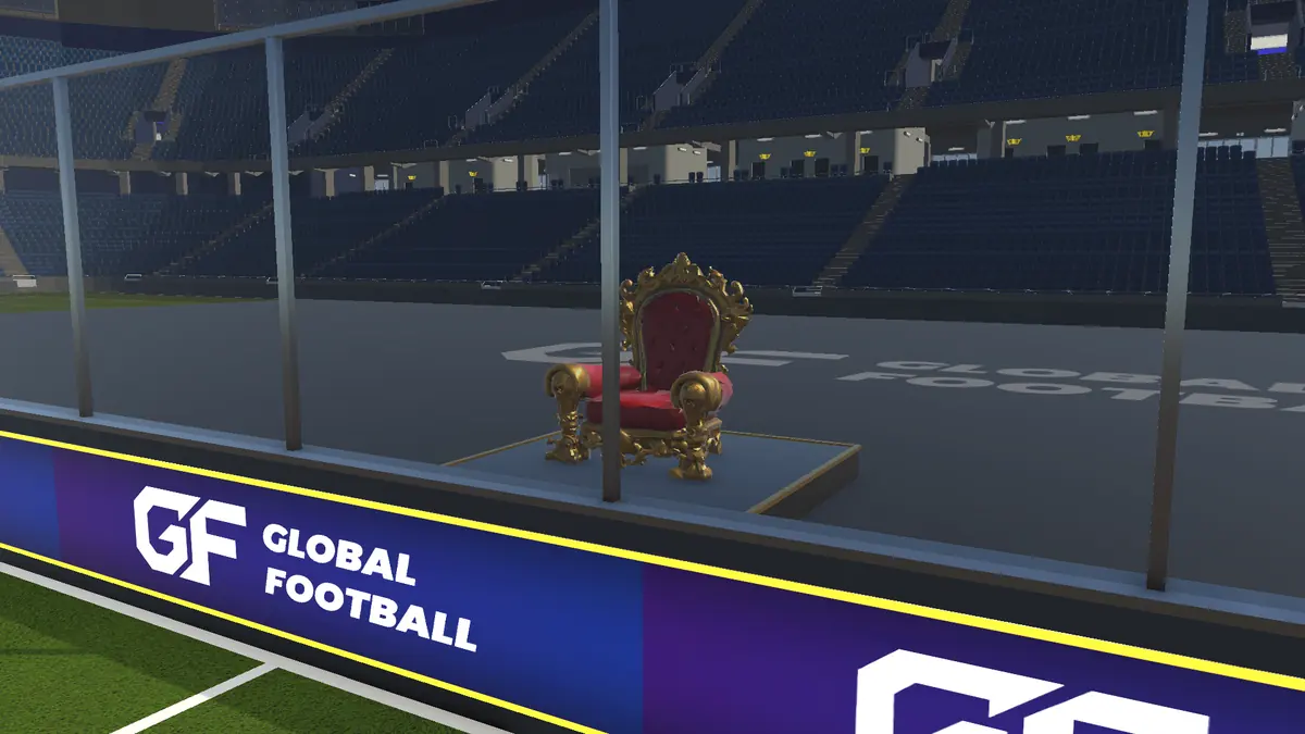 The King's Court throne, next to the walled court